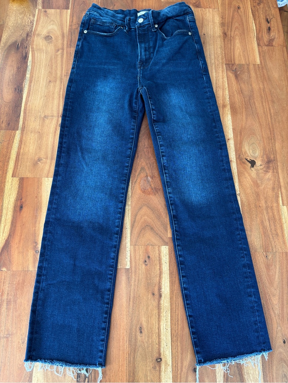 Good American Good Waist Raw Hem Jeans - Size 6/12